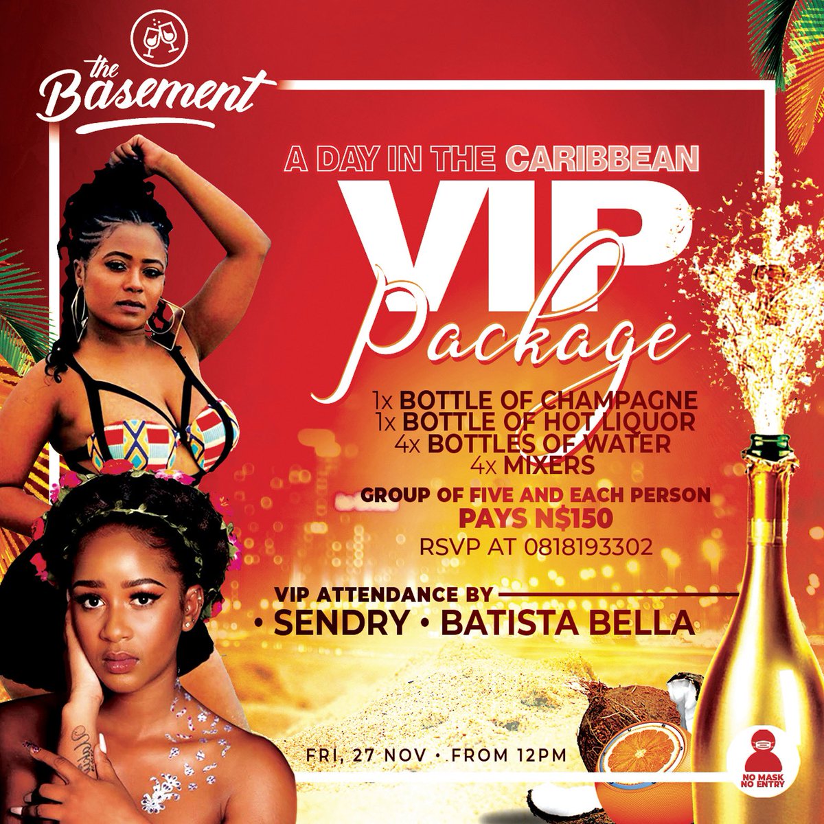 the_basement_na's tweet photo. Due to unforeseen circumstances, @djdreas_na will not be attending A Day in the Caribbean as a VIP guest 💔. But, the competition is still on! 🥳

Stand a chance to win a VIP ticket to A Day in the Caribbean for you and your friends? Check out our Instagram for more information🥵 https://t.co/oBKiHEP66m