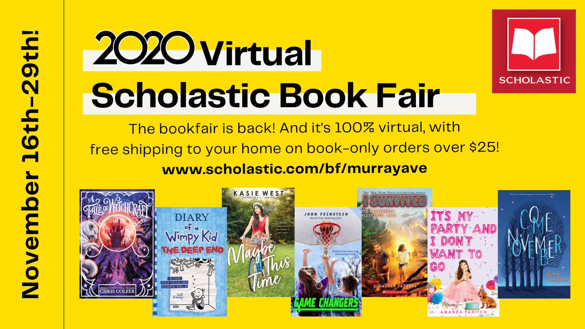 MurrayMakers's tweet photo. Our Virtual Book Fair began this week and extends through 11/29! Support the MA Library and our classroom libraries by kicking off your holiday shopping at https://t.co/ZTBMDT6Ei8
Book orders over $25 are shipped directly to you! @LMTSD_MAS https://t.co/MASu6Y6bHB