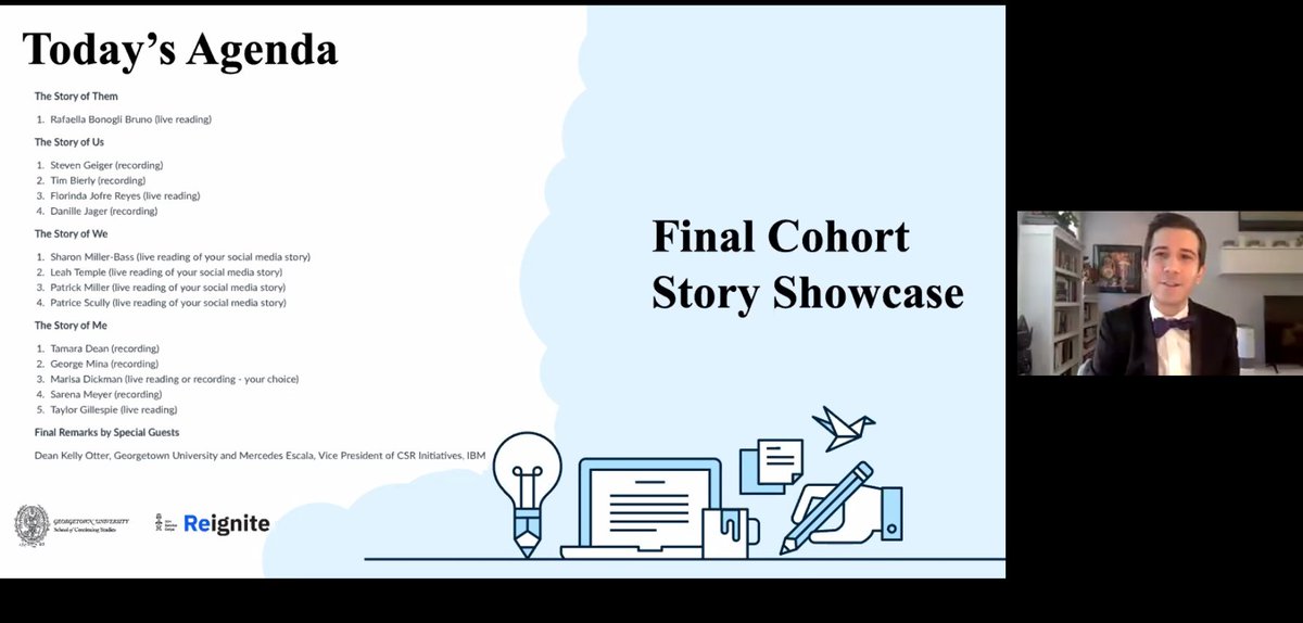 DanilleJager's tweet photo. Today we wrapped the Collaborative Storytelling for Social Impact @GeorgetownCSIC course w/ our amazing professor @johndtrybus & @IBM colleagues. What a powerful journey! #findyourmirror
Thank you @DigitalMirandag & @EscalaMercedes!
@pavlavstin #GoodTechIBM #learningneverstops https://t.co/84tCVdpUi4