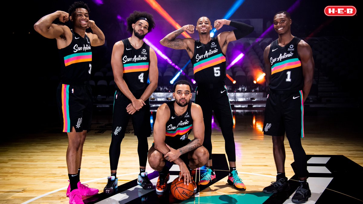 spurs's tweet photo. SQUAD! 

@HEB | #SpursFiesta https://t.co/R7Ulz4c0g8