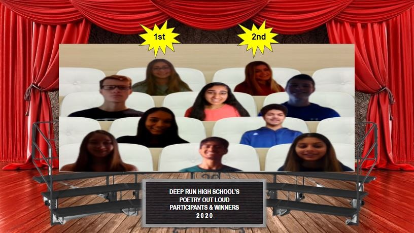 librarydeeprun's tweet image. Thank you to all who participated in DR&apos;s 2nd Annual Poetry Out Loud Competition. Everyone did a great job! Congratulations to Caroline and Campbell for earning 1st and 2nd place!! Best of luck to Caroline as she moves on to regional competition.@BFellows_DRHS @hcpslib