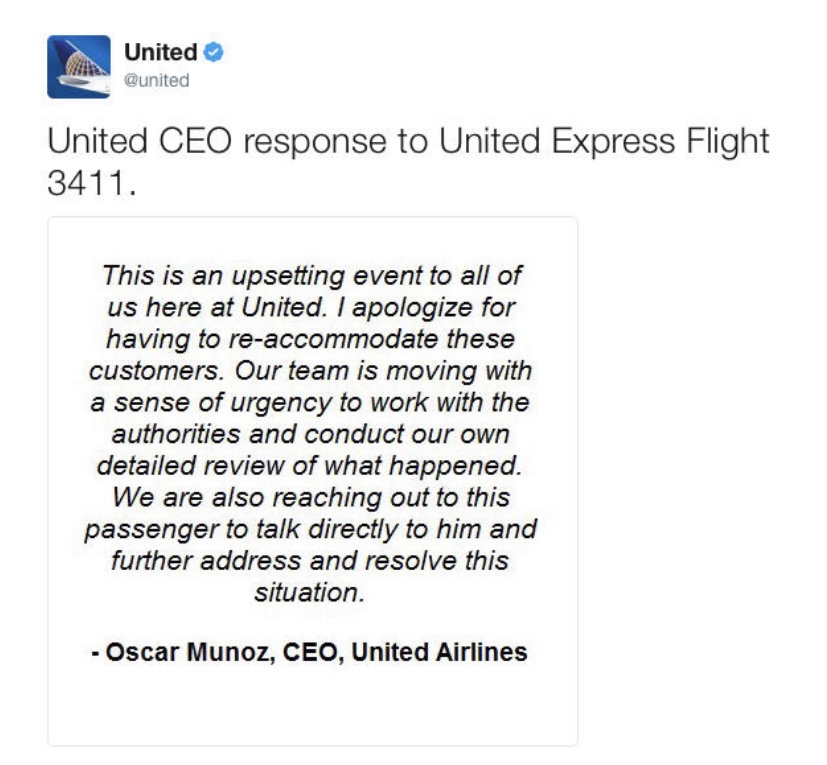 WVbroadcast's tweet photo. Do you have crisis management plans in place? One industry that has to be truly experienced in crisis management is the airline industry. check the picture below on how they alleviated the problem of flight 3411. https://t.co/CaeTWYE2CX