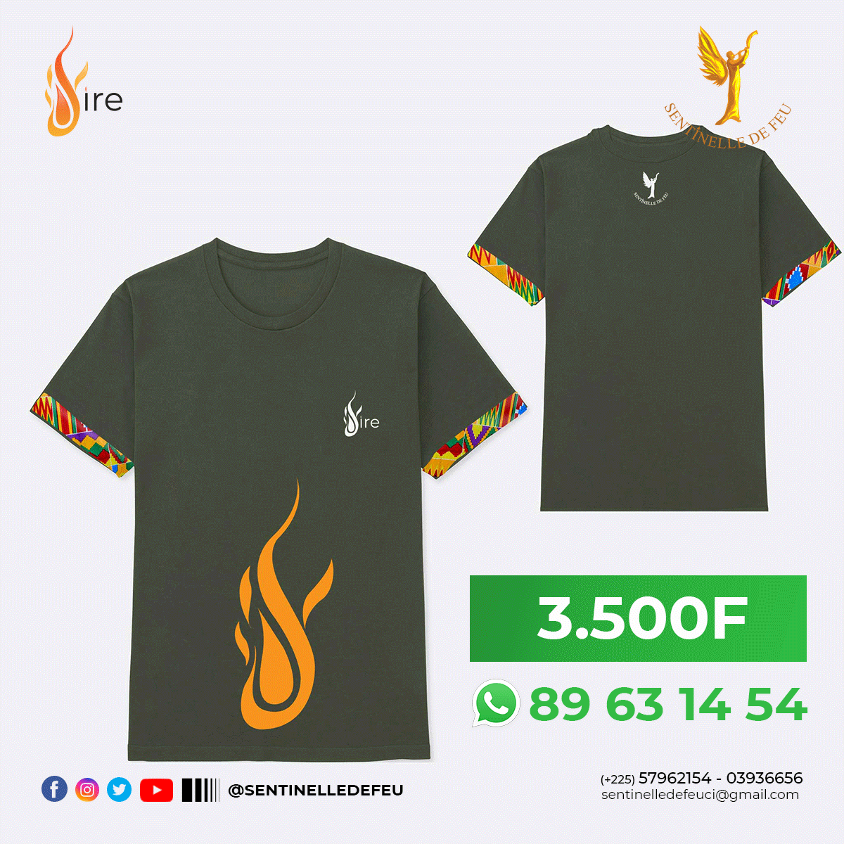SentinelledeFeu's tweet photo. TEE SHIRT FIRE
Nous mettons à la disposition des serviteurs et invités du programme des tee shirts.
Ils sont disponibles en précommande.
Contactez le numéro WhatsApp +225 89 63 14 54. https://t.co/TyOXOMZeWP