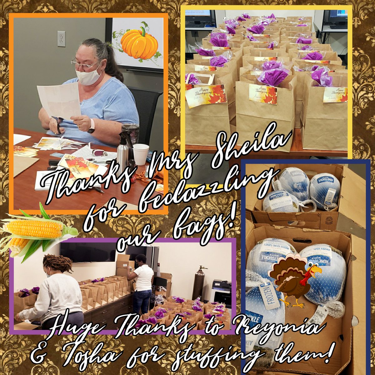 👋🏾Aww shucks🌽Beans🌱, greens🥬, potatoes🥔, tomatoes🍅 &amp; Turkeys🦃! Many🤗Thanks too our ASDS <a href="/INF694/">Ireyonia Allen</a> &amp; her team for👥 preparing 🐓 Thanksgiving 🥦 Bags 🛍 for each of our dynamic💫associates!  We VALUE U!🏆 😇"Become💝thankful🤝🏾 for what u have; u'll end up having🙏🏽 more!💖"
