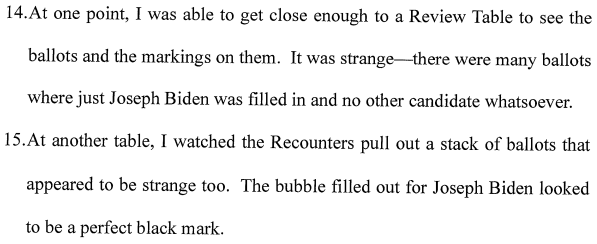 2) Nicholas Zeher, Florida attorney.Stonecrest, DeKalb County, serving as Monitor. https://www.courtlistener.com/recap/gov.uscourts.gand.283580/gov.uscourts.gand.283580.6.5.pdf'It was strange - there were many ballots where just Joseph Biden was filled in.. The bubble filled out for Joseph Biden appeared to be a perfect black mark.'