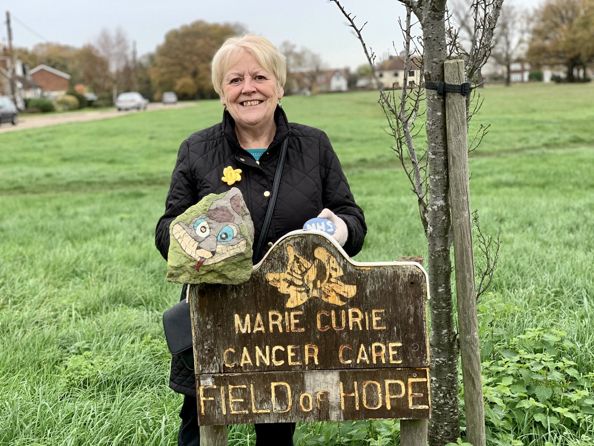 Great news as @Essex_CC Cllr Beverley Egan announces a permanent home for snake 🐍 of positivity ❤️💜💚 at #Thundersley Common 🌳 and an enhanced @mariecurieuk Field of Hope 🌼