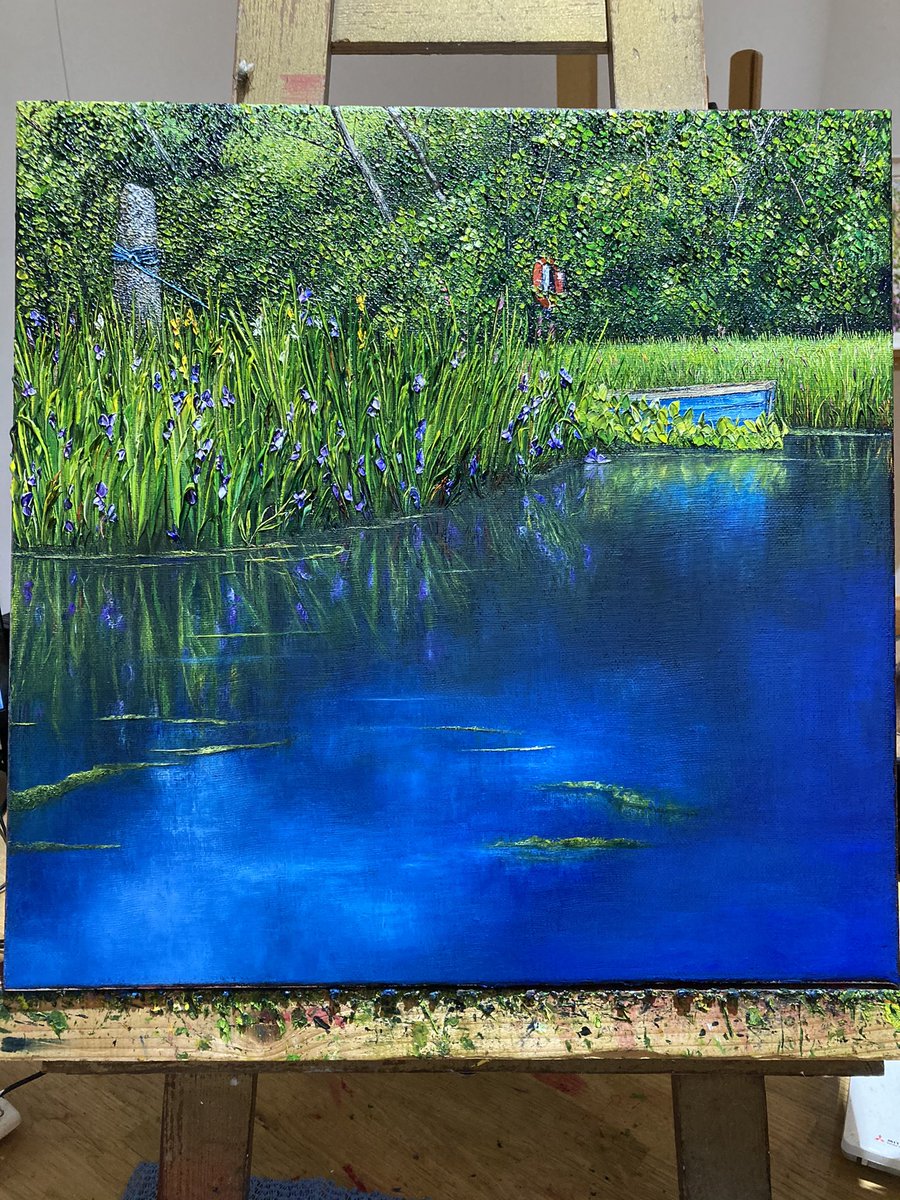 LawClare's tweet photo. On the easel tonight is a piece I’ve been working on for a couple of weeks, steady and exciting works with #reflections ! Also sent off my first #gliceeprint on #canvas to a client today, it’s been all go! #HappyFriday one and all! @Drawn2Valley @PHMediaUK https://t.co/4CjwmByUVE