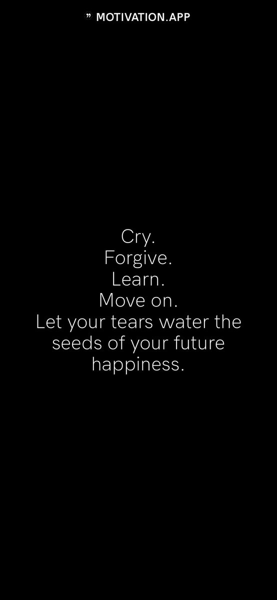 GrnSeymaa's tweet photo. Cry. Forgive. Learn. Move on. Let your tears water the seeds of your future happiness.
#motivation #quote #motivationalquote https://t.co/88vouWHnZF