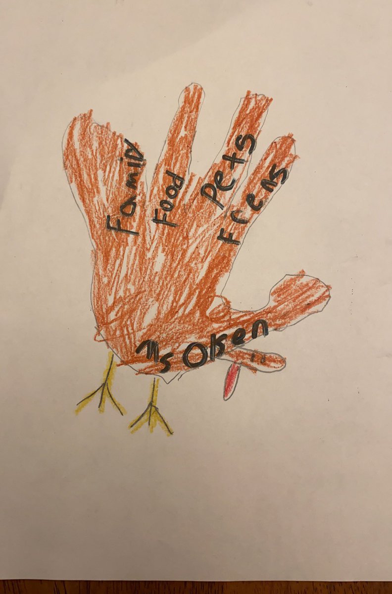 This 1st grader, along with his parents, is thankful for <a href="/OlsenFirst/">Ms. Olsen</a> (and all the staff <a href="/colls_tatem/">Tatem Elementary</a>) #unprompted #teachinginapandemic