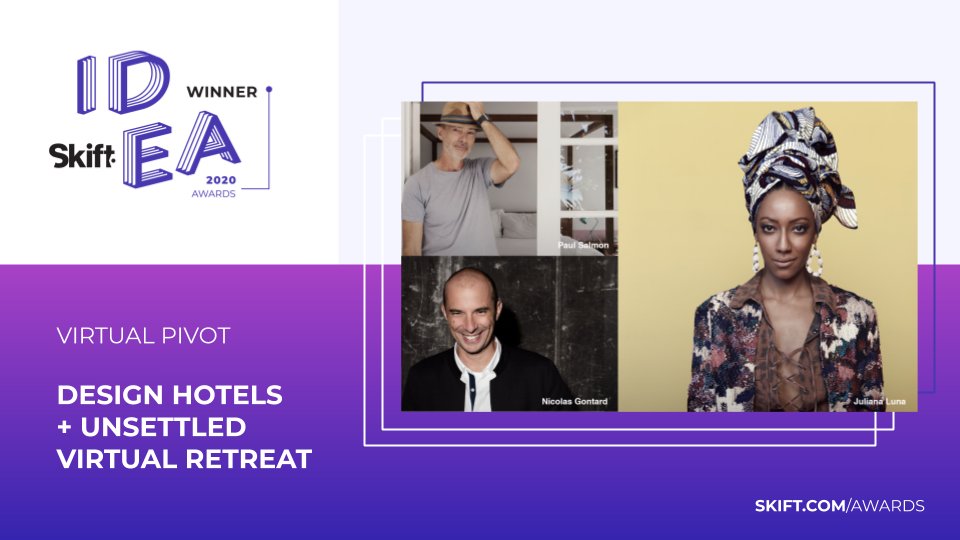 KalanThinks's tweet photo. @skift has just announced their IDEA Awards 2020, and here at @LiveUnsettled we're incredibly proud to be one of the handful of winners for "ingenuity in engaging customers digitally in response to the global pandemic"! https://t.co/uE0w2rCJ8L https://t.co/jiSijlNwMh