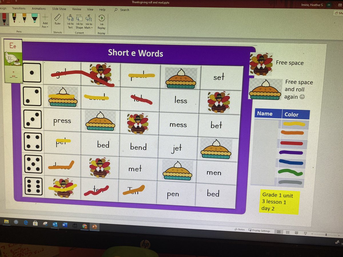 Grade 1 Open Court - Small group- These kids did an awesome job decoding short e words.