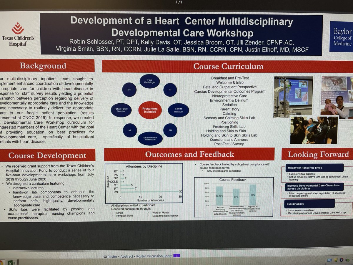 JustinElhoff's tweet photo. Great to describe the work that went into implementing the first series of Developmental Care Workshops at ⁦@TCHheartcenter⁩ during the fantastic #CNOC2020 
⁦@CardiacNeuro⁩ ⁦@robinschloss⁩ https://t.co/MR93Yojvt2