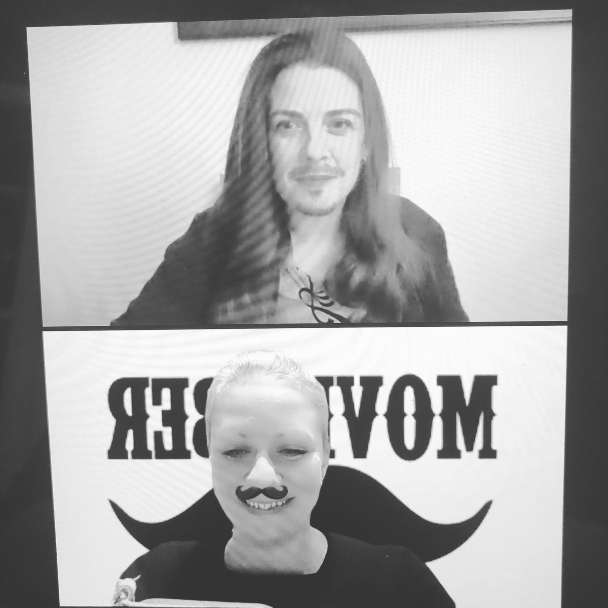 SwaddersMusic's tweet photo. Ready for our #movember #moustache themed Greenwich Youth Band rehearsal ... back on Zoom again! #CanDoMusic #GAMD #GreenwichYouthBand https://t.co/Ubu987a0DE
