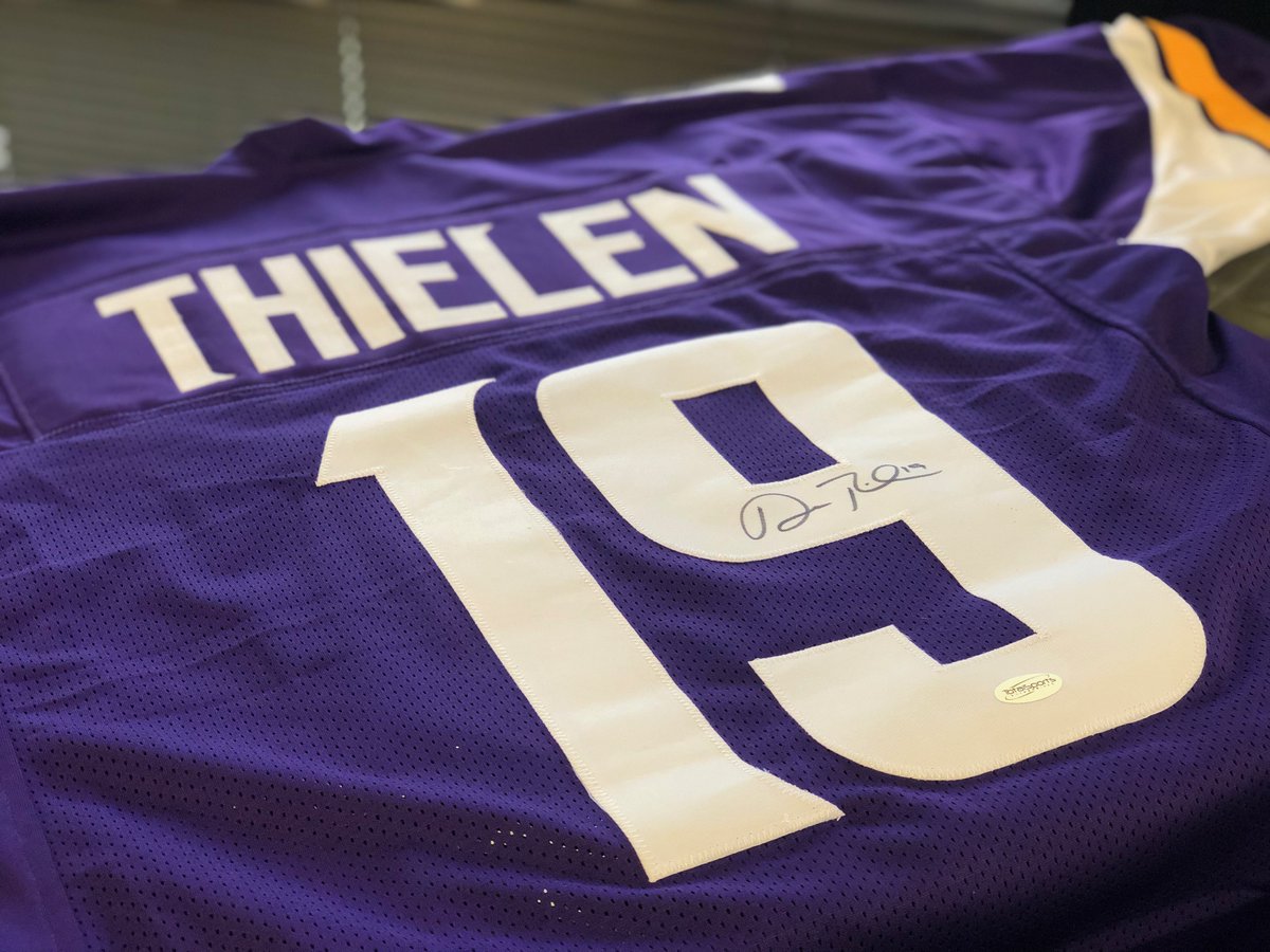 EIMinnesota's tweet photo. If Adam Thielen scores 2+ touchdowns today AND the Vikings win, we'll give an Adam Thielen autographed jersey to someone who retweets this tweet AND follows us! https://t.co/vvUhhGMoi0