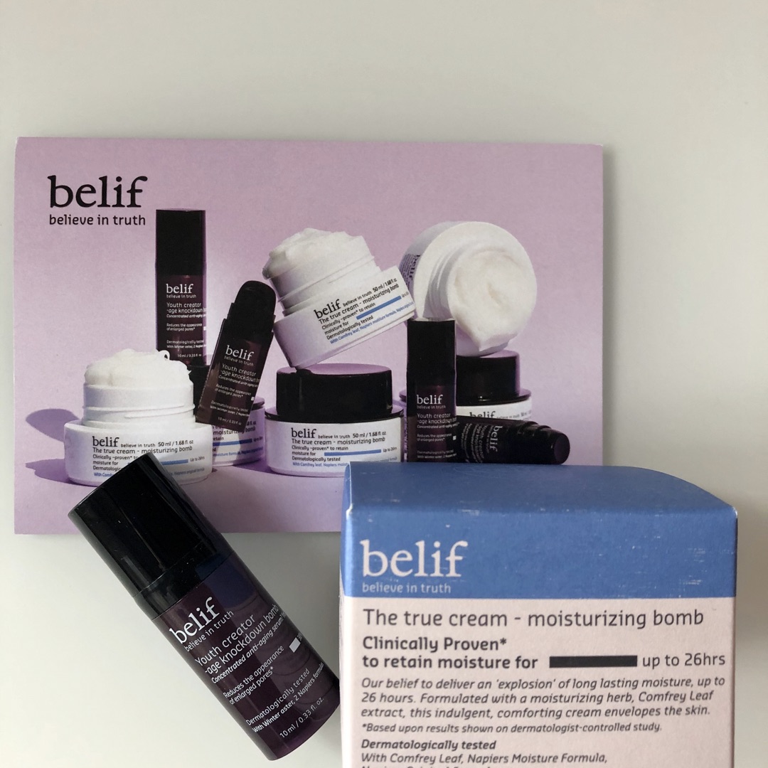 eemce_'s tweet photo. Love my new products. The moisturizer is creamy and I’m excited to try the Youth creator #belifinmoisture #complimentary @belifCanada @Influenster https://t.co/2sF21gdhvE
