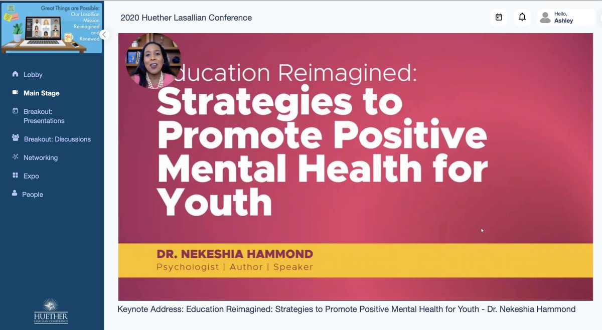 Lasallian_RELAN's tweet photo. Happening now at #Huether2020, @Dr_Hammond is discussing mental health of young people and how we need to have empathy for our youth in these challenging times. #Lasallian https://t.co/DWhviKUS75