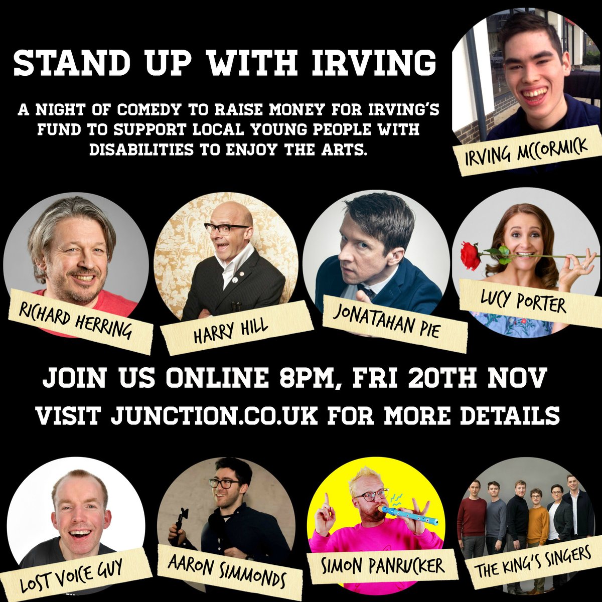 Counting down to the start of Stand Up With Irving at 8pm tonight. You can watch it on junction.co.uk and <a href="/CambJunction/">Cambridge Junction</a> on Facebook - see you there. There is even a competition with a prize!