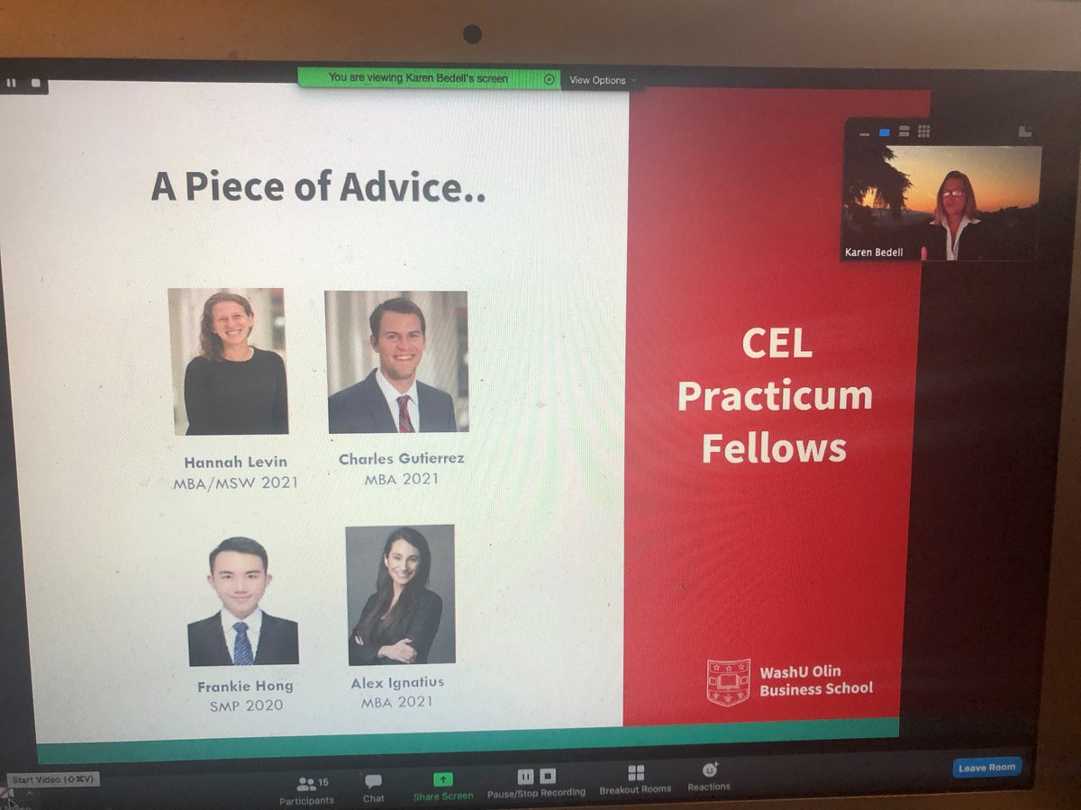 OlinCel's tweet photo. Highlights from this week's CEL Info Sessions! Still going strong virtually!

Programs featured: BFP, MSI,PRAC, Metrics, &amp; CELect:
@WUSTLbusiness #OlinNow #wustlbusiness https://t.co/oX33HUY8xo