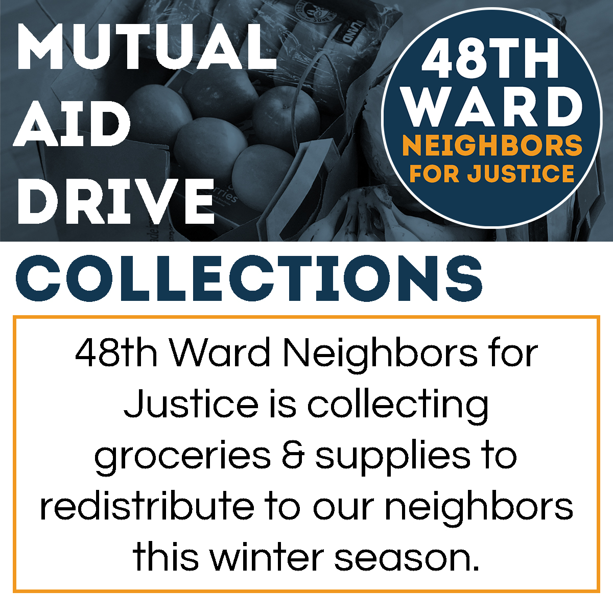 48thNeighbors's tweet photo. 🚨 Grocery drive alert! 🚨 This Saturday and Sunday 2-4 pm, we'll be at Edgewater Presbyterian at 1020 W. Bryn Mawr taking donations. Please swing by and drop some things off! https://t.co/t0Bq9dgMsR