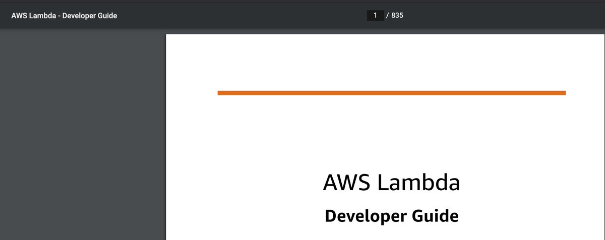 back to AWSYou find yourself in (order of increasing frustration): 1) awscli docs2) lang-specific lib like boto docs3) AWS OSS Github repo (god-forbid) a service's Developer GuideOdds are, the main docs failed the user. Now they must CMD+F through (for ex) 835 pages!!