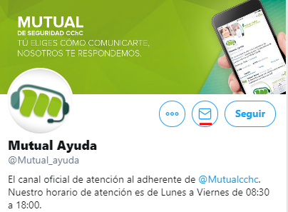 Mutual_ayuda's tweet photo. @janyta1053 @mutualcchc Hola, puedes enviarnos un mensaje directo (DM) desde el ícono ✉ en nuestro perfil, así podrás comunicarte con un ejecutivo. https://t.co/ovppyha5WO