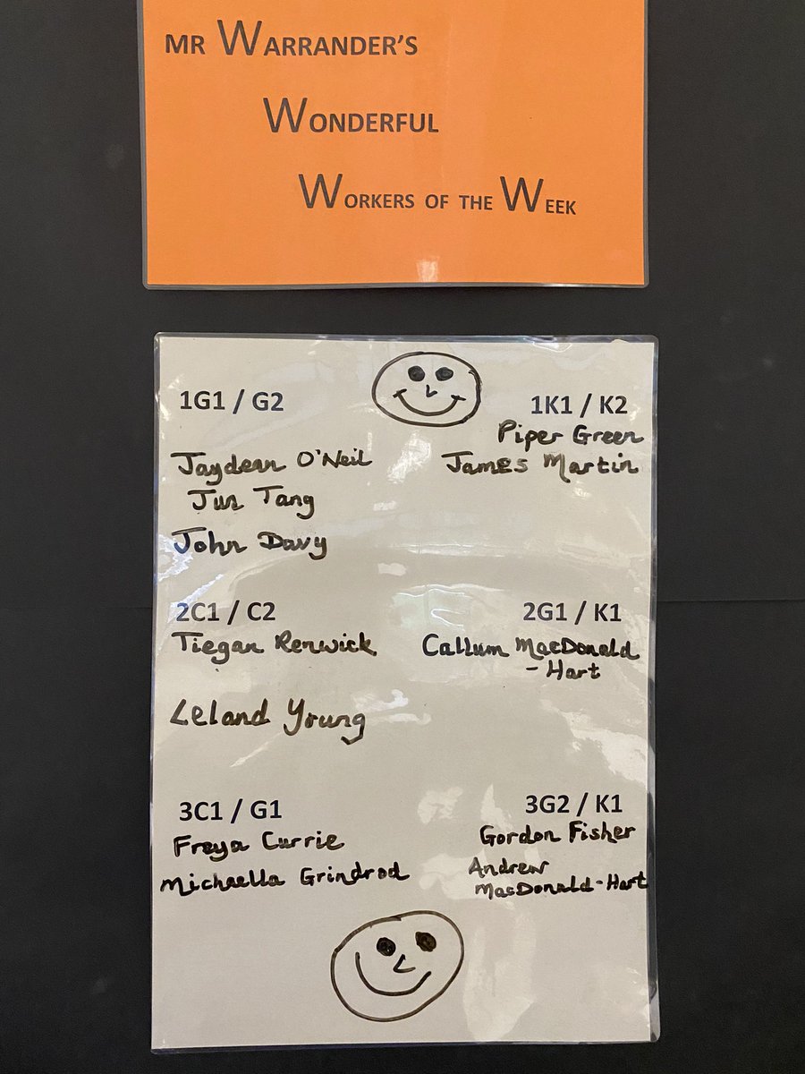 AyrAcademyMFL's tweet photo. Our worthy workers of the week!

Well done 👏 who will manage it next week? 

#Ambition #Responsibility #proudteacher https://t.co/sWbPzNfTLM