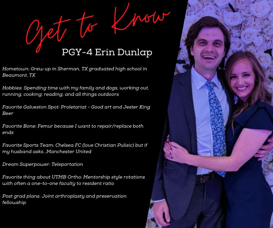 Heading into the holiday week we wanted to introduce another one of our great residents - let's get to know @ErinDun37964405! #orthotwitter #MedTwitter