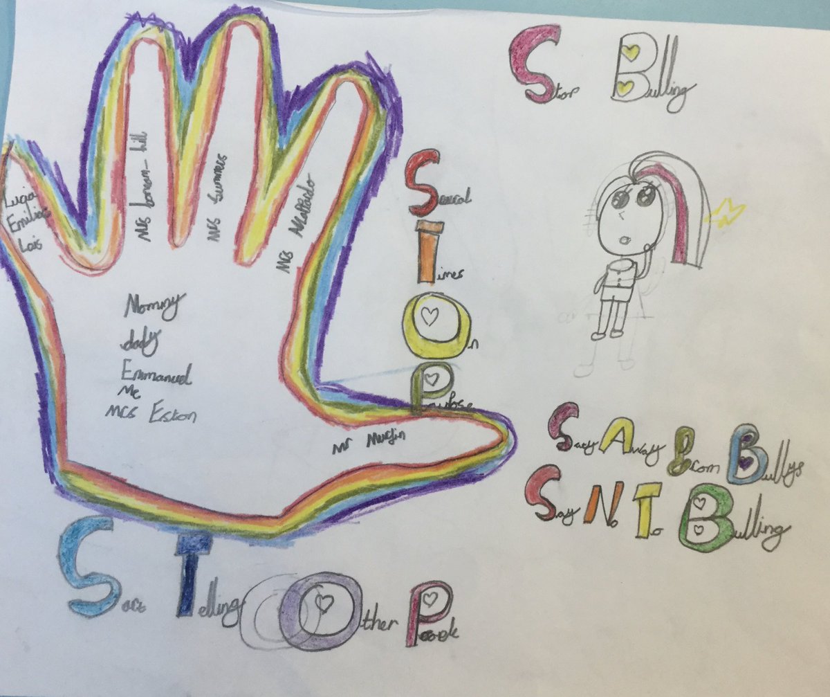 HTAClassBH's tweet photo. A fantastic poster explaining what bullying is and what we can all do to STOP it. Thank you Claire @HTAClassBH #HTAPSHE https://t.co/kRkNvHL1Bb