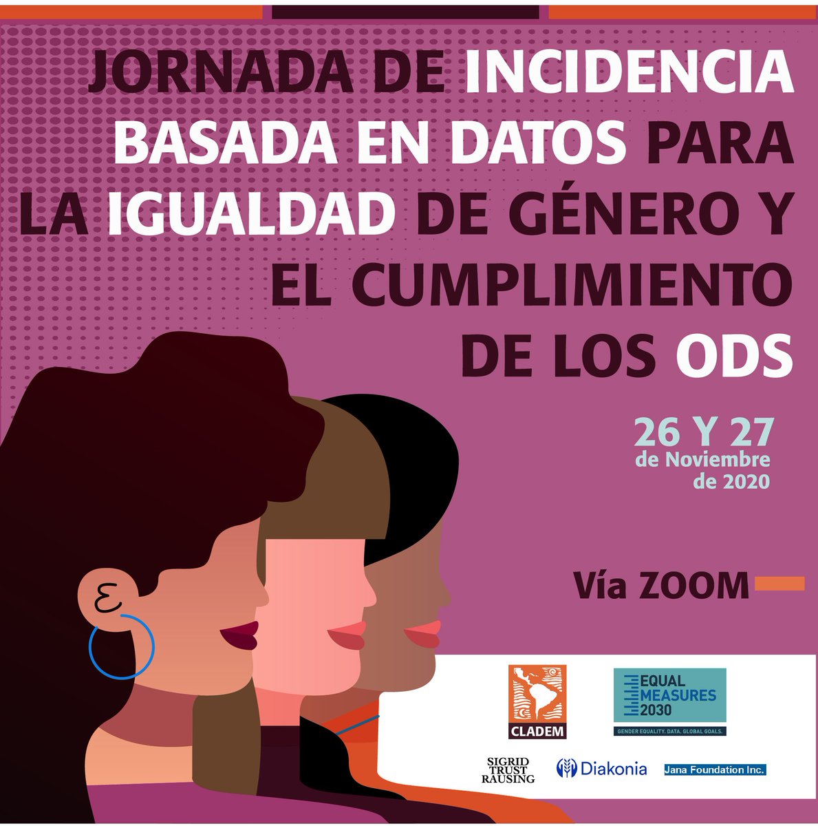 PaulaTrujilloGo's tweet photo. 🔔No se pierdan la jornada sobre el uso de datos para la igualdad de género y el cumplimiento de los ODS la próxima semana! Hablaremos sobre datos de género, su utilidad para las organizaciones feministas, y cómo usarlos para incidir en política pública 🔔@CLADEM @Equal2030 https://t.co/2Aeei4BzWL