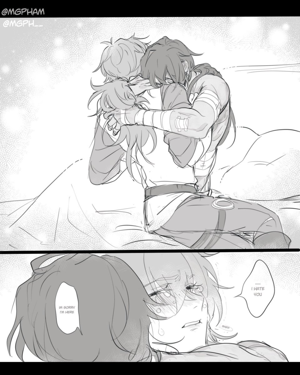 #ガイディル #KaeLuc 

Kaeya got injured badly and unconcious for a month, he barely made it. Diluc stayed with him the entired time