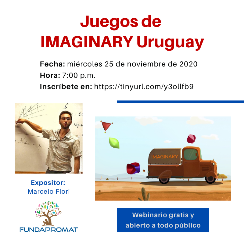 ImaginaryUy's tweet photo. El próximo miércoles 25, @elposiblefiori dará una charla (en Panamá, pero desde Mvd, así que 9pm UY) donde contará la experiencia de IMAGINARY Uruguay, y en el camino se va a divertir con algunas actividades.
Él se va a divertir, los demás no sabemos.

https://t.co/Vqkc6vjRXA https://t.co/CLbBd1i2Av