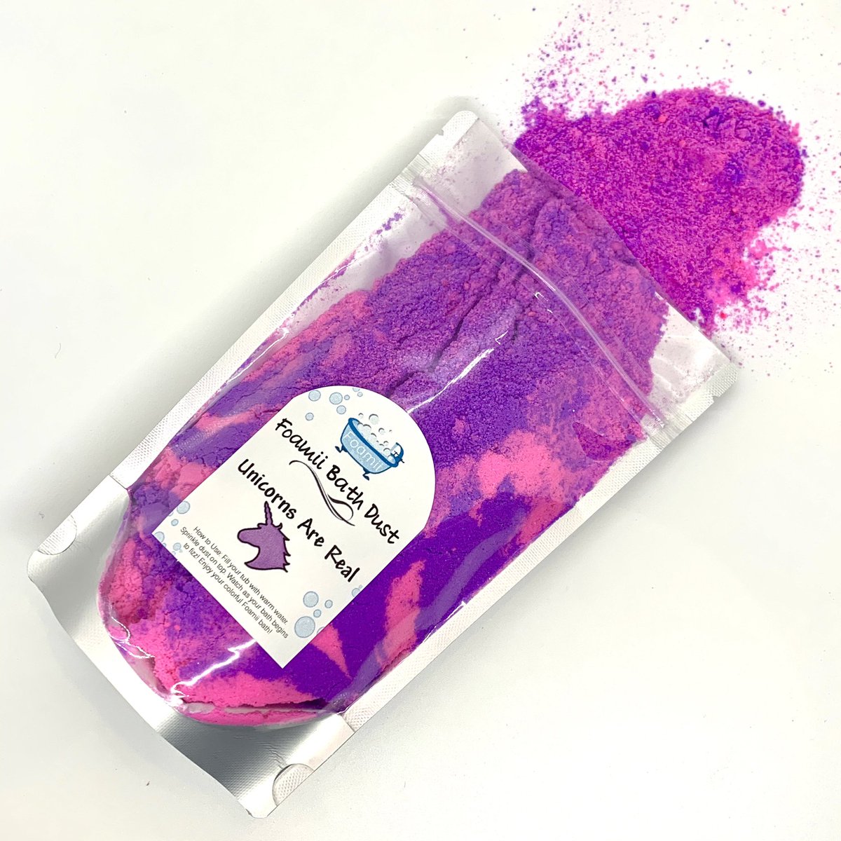 Say hello to Unicorns Are Real bath dust!

This product creates a purple and pink foamy experience in your bathtub! Only $4 a bag!💜💖

#foamii #selfecarebatth #bathbombdust #bathpowder #fizzybathpowder #foamybathdust #bathbombpowder #unicornsarereal #magical #unicornmagic