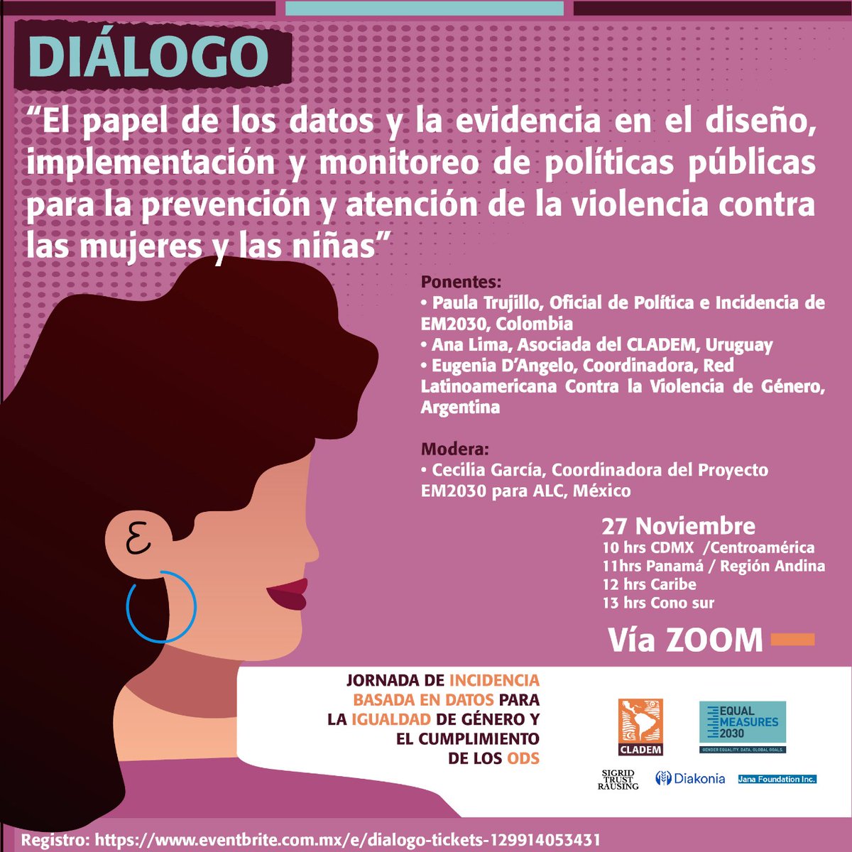 PaulaTrujilloGo's tweet photo. 🔔No se pierdan la jornada sobre el uso de datos para la igualdad de género y el cumplimiento de los ODS la próxima semana! Hablaremos sobre datos de género, su utilidad para las organizaciones feministas, y cómo usarlos para incidir en política pública 🔔@CLADEM @Equal2030 https://t.co/2Aeei4BzWL