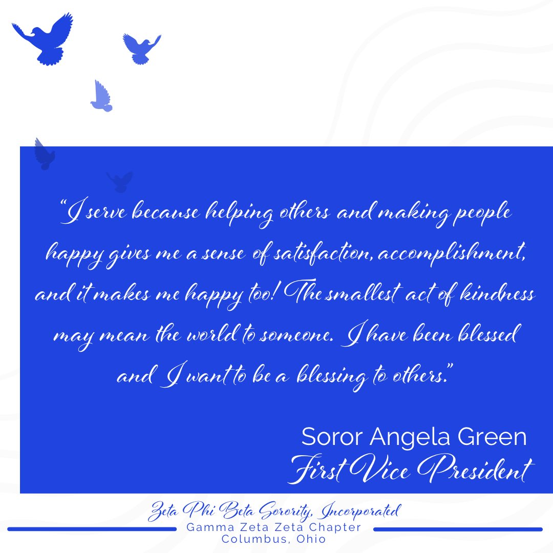 ZetaPhiBetaCols's tweet photo. 💙🤍🕊🤍💙 
“Why I serve...”

@Angela_dfg 

#ZetaPhiBeta #ZPHIB2020 #ColumbusZetas #GZZ #Service #ActionOriented #CommunityConscious https://t.co/iaZnBI2MWP