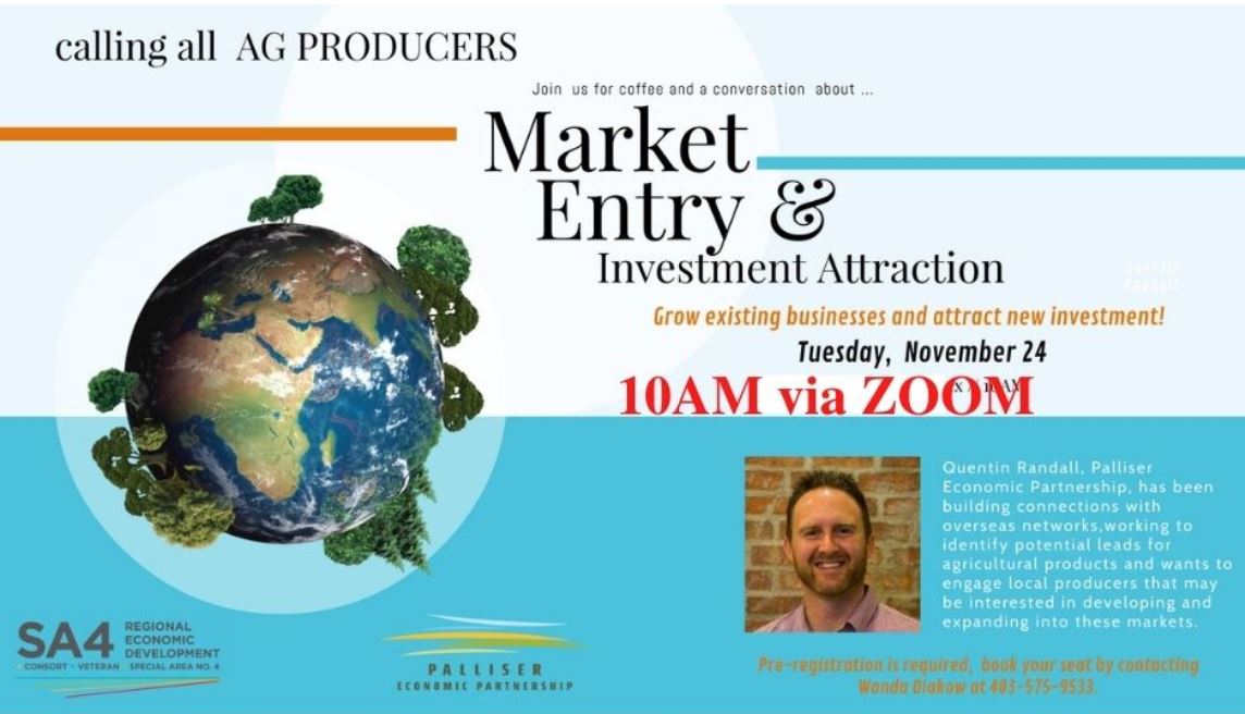 SA4RED's tweet image. Have you thought of creating a Value Added Ag product? Curious about how to access Markets? Join us November 24th, via Zoom, and have your questions answered!
#SARED #abag #SpecialAreas #agproducers #valueaddedag #marketexport #investmentattraction