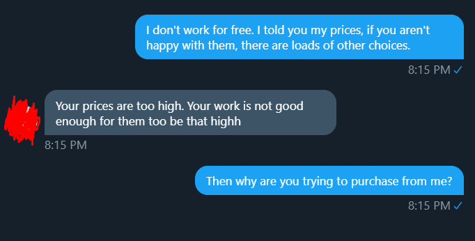 madebysyde's tweet photo. Absolutely insane the way people act. Designers DON'T get paid enough and people still have the audacity to tell us that our work is not worth their money. If you are a free designer, please find some way to receive payment, we all know how much time and effort goes into a design https://t.co/rCEKyLItZq