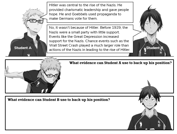 Included anime characters in worksheets although they have nothing to do with history (these two are from Haikyuu which is quite a popular anime I believe) 😅 #historyteacher