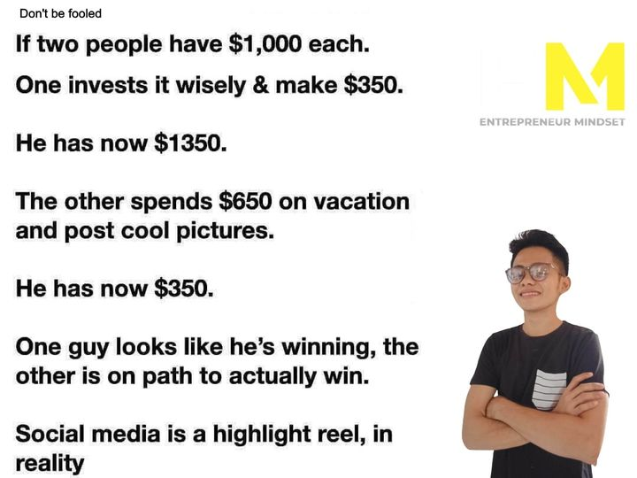 mentor_nick's tweet photo. Don't be fooled!

#entrepreneurmindset https://t.co/1QppainCoo