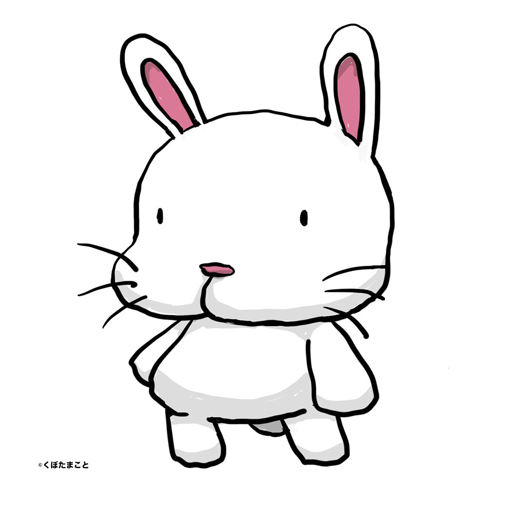 white background no humans simple background rabbit full body standing solo  illustration images