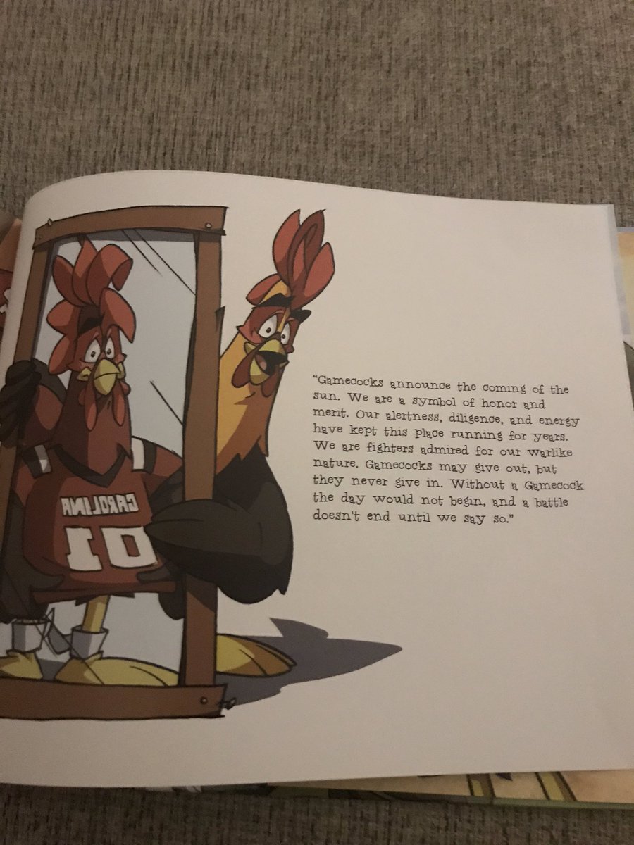 truesoutherner3's tweet photo. As I was putting my little girl to sleep she asked me to read her #justachicken and I realized this book shows what it really means to be a gamecock! #forevertothee https://t.co/bUKLlpvkbA