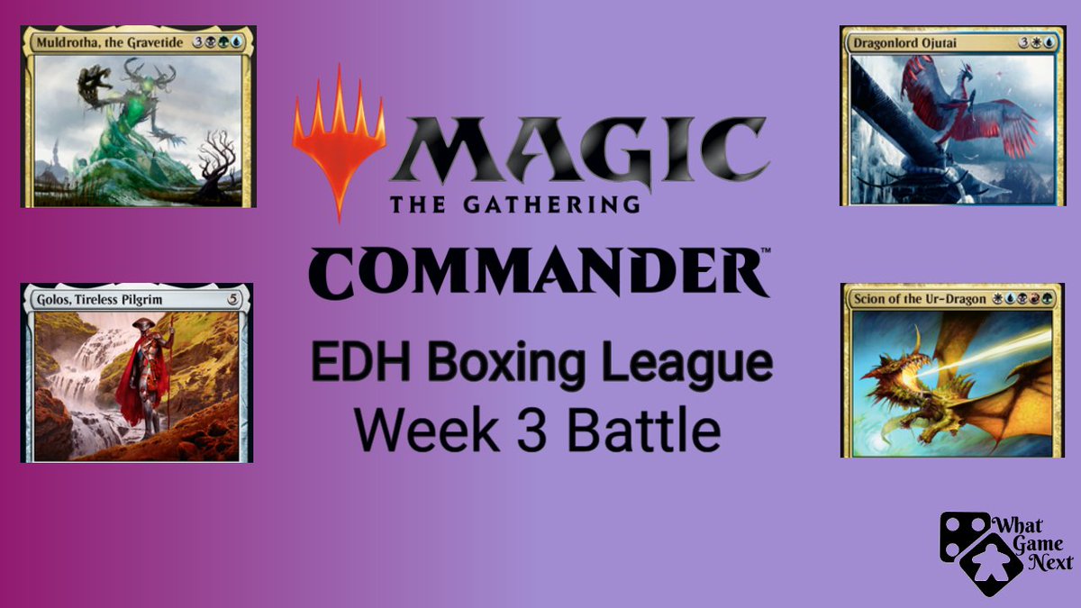 WhatGameNext's tweet photo. Going live at 7pm PST with some 4 player #EDHBoxingLeague #MTG #Commander! 

Come hang out with us while we play!
https://t.co/lGwJBg4Lvt

#spelltable #WhatGameNext #edh https://t.co/vxNOTFcNy5