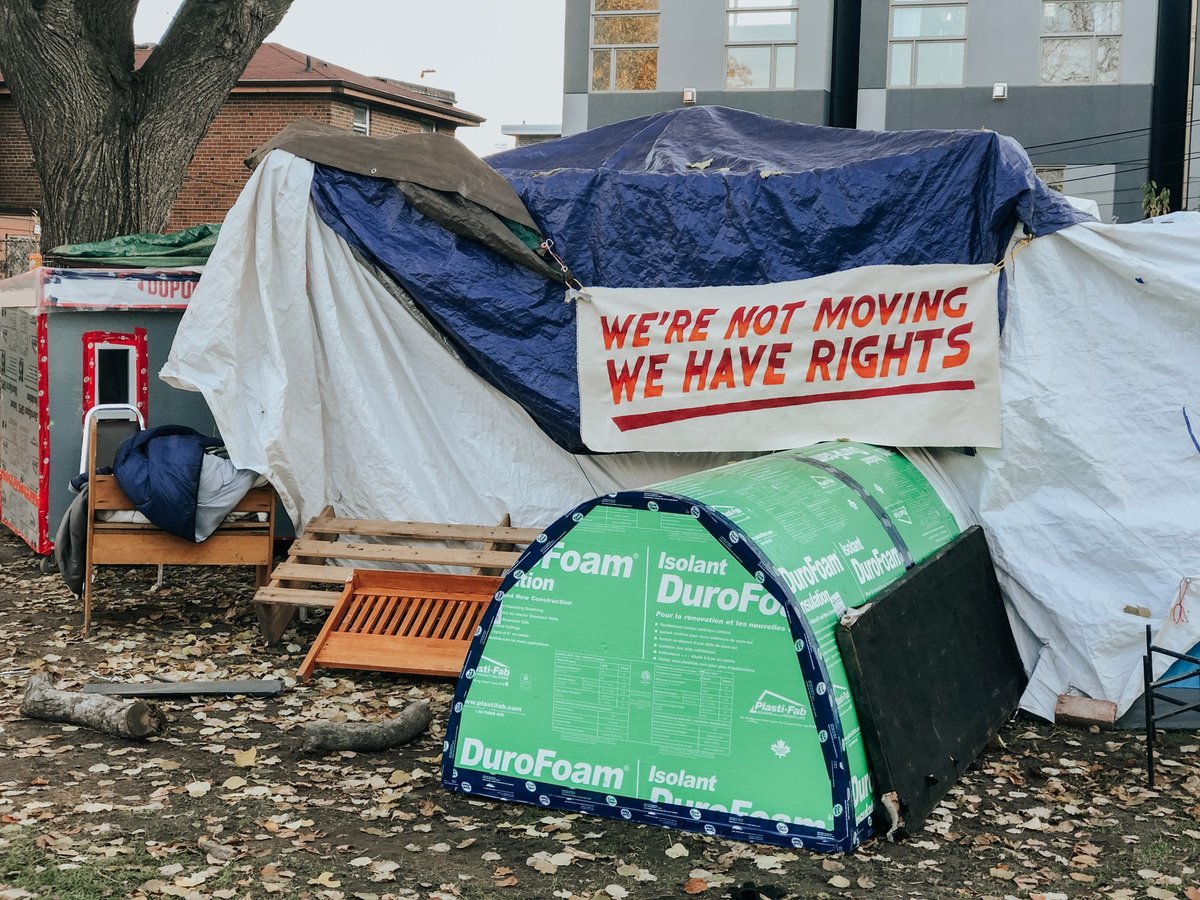 The domes are the safest options for 1000+ people to stay warm as the weather gets colder. Ppl don’t have to light candles for heat; it’s safer. each has a carbon monoxide detector. Without them, ppl are just outside with a sleeping bag. Rmbr the storm we just had? [2/7]