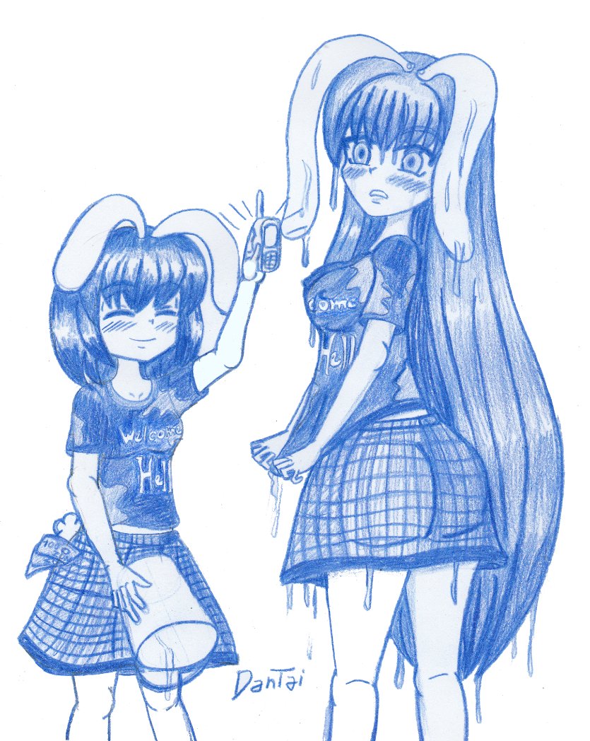 Dan_tai_'s tweet photo. Ya casi no publicó nada aquí, ya subiré algo más adelante mientras tanto un dibujo de Reisen y Tewi con la camiseta de Hecatia ,y por que en azul?... asi me lo dijeron o entendi mal...xD https://t.co/PxDfWZBRfG