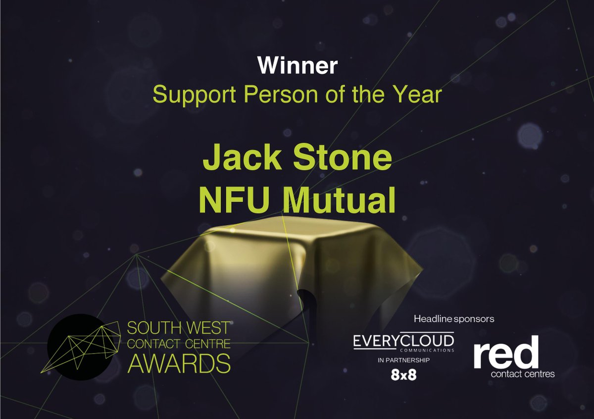 SWCCF1's tweet photo. π₯ππ₯Huge Congratulations π₯ππ₯
WINNER
Support Person of the Year
Jack Stone - @nfum
HEADLINE SPONSORS @EveryCloud_UK in partnership with @8x8UK @RedRecruitment1 and Category Sponsors @SenseeCareers
#SWCCFAWARDS2020 https://t.co/dy62IIThaq