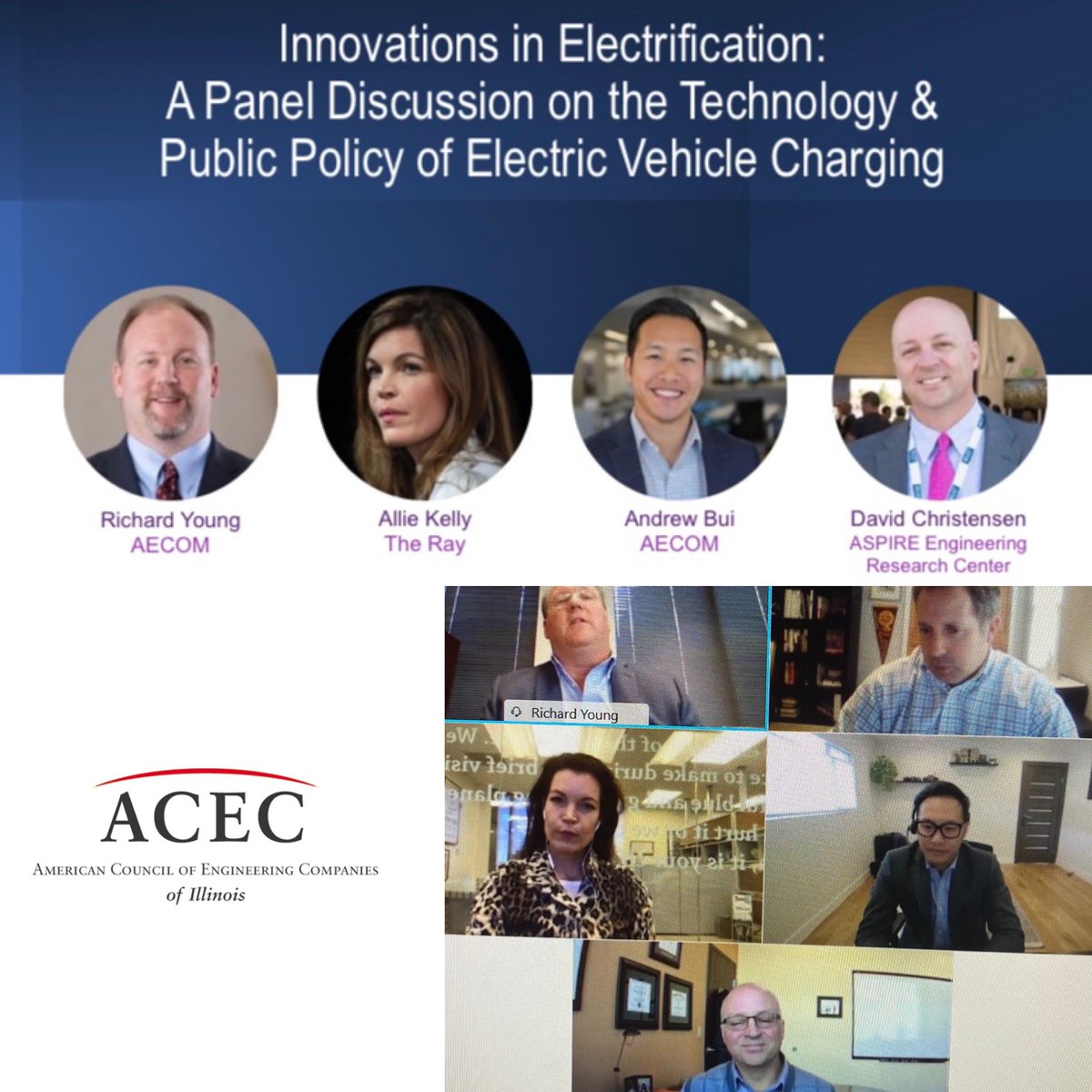 ACEC-IL (@acecillinois) on Twitter photo Innovations in Electrification:A Panel Discussion on the Technology & Public Policy of Electric Vehicle Charging
We got the latest on technological innovations & public policy approaches to electric vehicle charging technology from across the globe <a href="/AECOM/">AECOM</a> <a href="/ASPIREerc/">ASPIRE Research Center</a> @allienkelly Innovations in Electrification:A Panel Discussion on the Technology & Public Policy of Electric Vehicle Charging
We got the latest on technological innovations & public policy approaches to electric vehicle charging technology from across the globe <a href="/AECOM/">AECOM</a> <a href="/ASPIREerc/">ASPIRE Research Center</a> @allienkelly