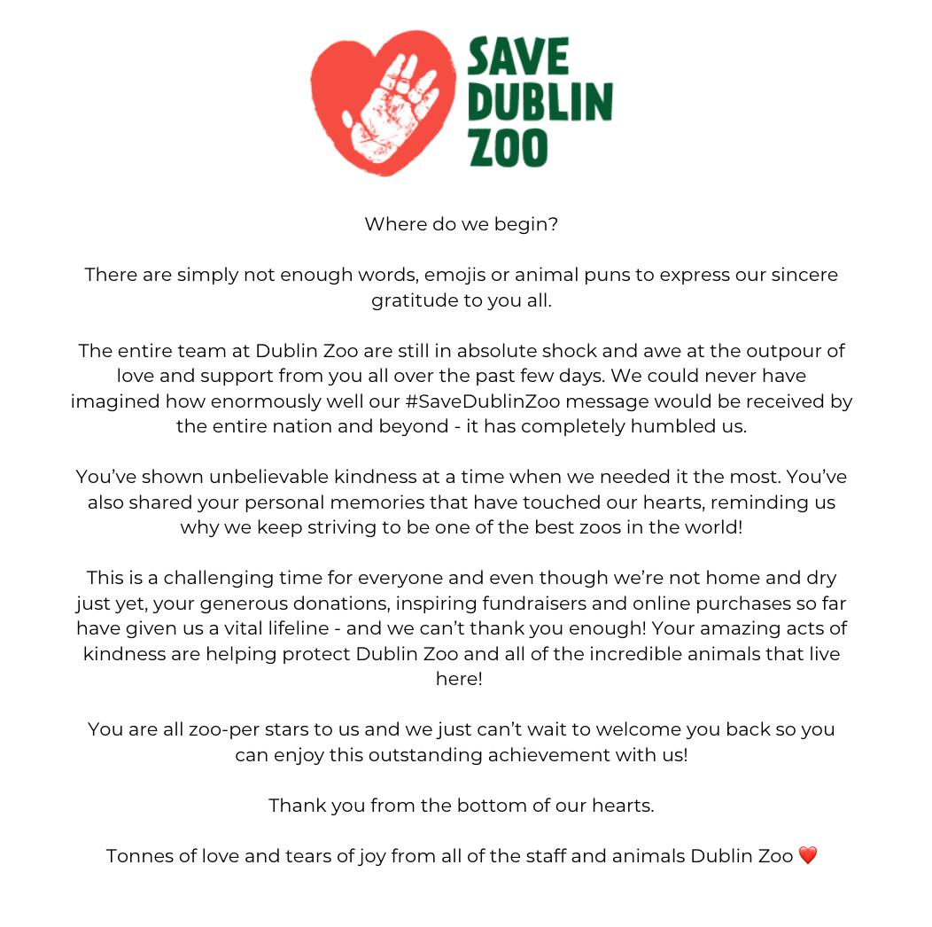 ❤ Save Dublin Zoo ❤
Tonnes of love and tears of joy from all of the staff and animals Dublin Zoo ❤ https://t.co/39nNbohDur