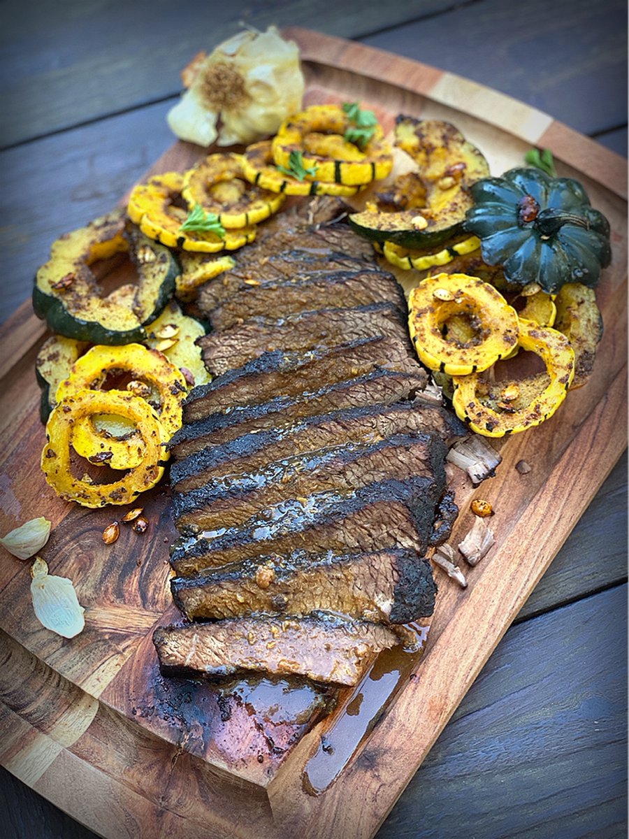 Looking for an easy going pre-Thanksgiving meal for a (small) crowd?  Try our tender, flavorful Winter Brisket with Roasted Squash made with Char Crust Original Hickory Grilled.  Requiring only a few minutes of active time, you end up with a delicious meal to feed your crowd.
