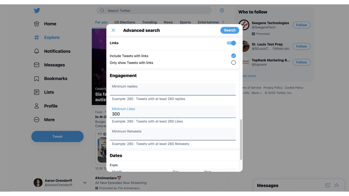 8/ Be nostalgicTwitter Advanced Search should be your secret weapon. That’s how I found the above tweets. You can also use it to RT old but popular content from your list … or, rewrite those popular tweets (topics) in your voice, with your take. https://twitter.com/search-advanced&nbsp;