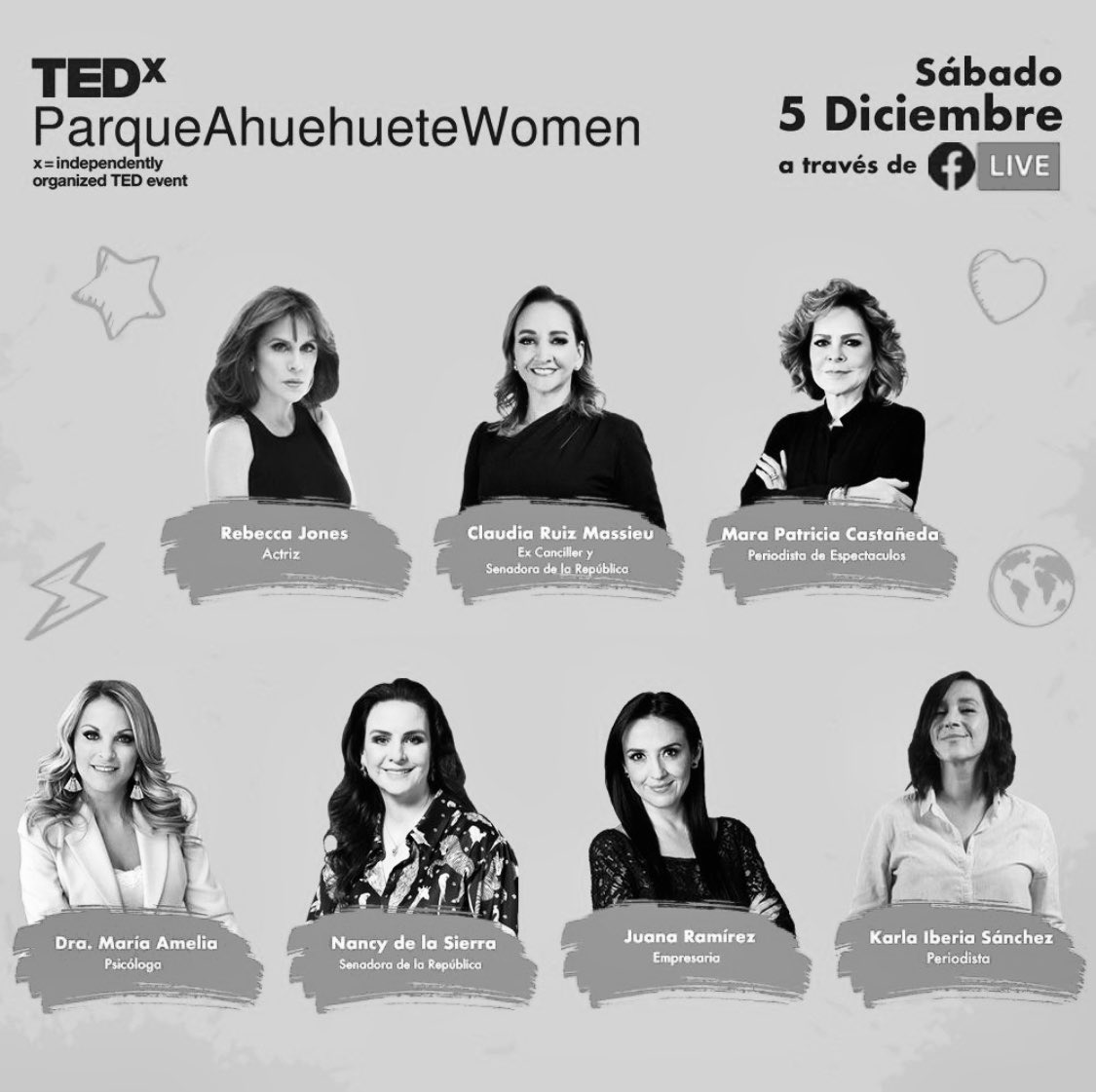 karlaiberia's tweet photo. Gracias a #TedxWomen por invitarme a moderar éste encuentro. TODAS con un bagaje y una historia que hay que oír: Claudia Ruiz Massieu, Mara Patricia Castañeda, Juana Ramírez, Maria Amelia, Nancy de la Sierra. #TedxParqueAhuehueteWomen @Kaffievillano @arizaroberto https://t.co/wx8Me8OBCt