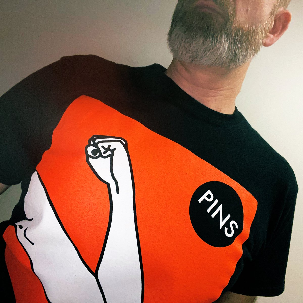 #bandtshirtday <a href="/BBC6Music/">BBC Radio 6 Music</a> busy doing the Bobbie Moore #FootballShirtFriday so a bit late to this <a href="/WeArePins/">P I N S</a>